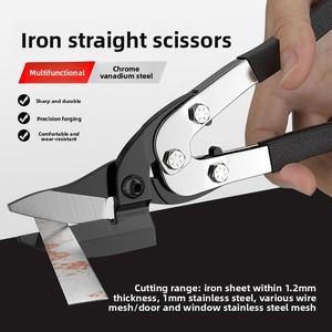 Ciseaux multifonctionnels industriels en <span class=keywords><strong>acier</strong></span> au chrome-vanadium pour tôles, à bord lisse, avec poignée en PVC, cisailles droites robustes - Product Image 5