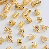 Ensemble de 40 Anneaux de Cheveux Mixtes, Perles pour Dreadlocks et Pinces à Tresses, Accessoires DIY de Luxe Creux pour Extensions de Perruque Femme
