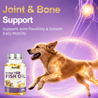 Capsules d'huile de poisson Oméga 3 pour animaux de compagnie 1200mg DHA EPA – Complément pour la santé de la peau, du pelage, des articulations et des yeux pour chiens et chats – Vente en gros OEM ODM