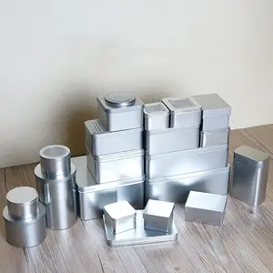 custom oem metal silver cookie tins container packaging round aluminium pull self seal metal candle tin jar box