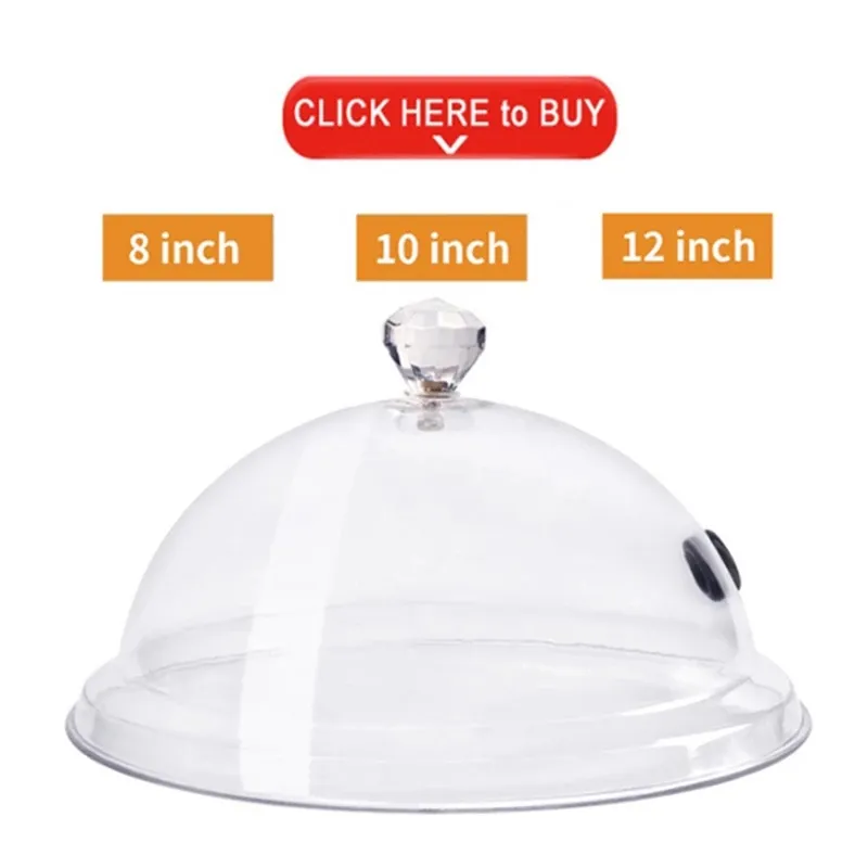 Smoking Gun Dome Cover Plastic Smoke Infuser Cloche Lid Dome Cover for Smoker Gun Plates Bowls T270