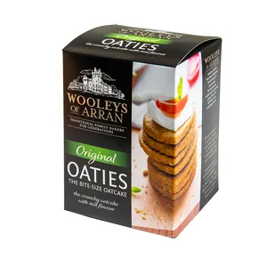 Wholesale food baked goods oat biscuits grain snacks Wooleys Oaties Original oatcakes box 190g x 12 packs healthy snack UK