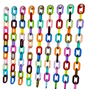 Chaîne à maillons en résine de qualité supérieure, multicolore, artisanale, mignonne, pour la décoration de la maison, élément tendance, technique de moulage, forme ronde - Product Image 1