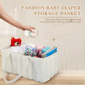 New Design Baby Diaper Caddy Basket Portable Diaper Organizer Caddy For Nursery Newborn Boy And Girl