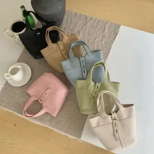 New Arrival Litchi Pattern Hand Bag Soft Handbag Bucket Crossbody Bag For Ladies 2024