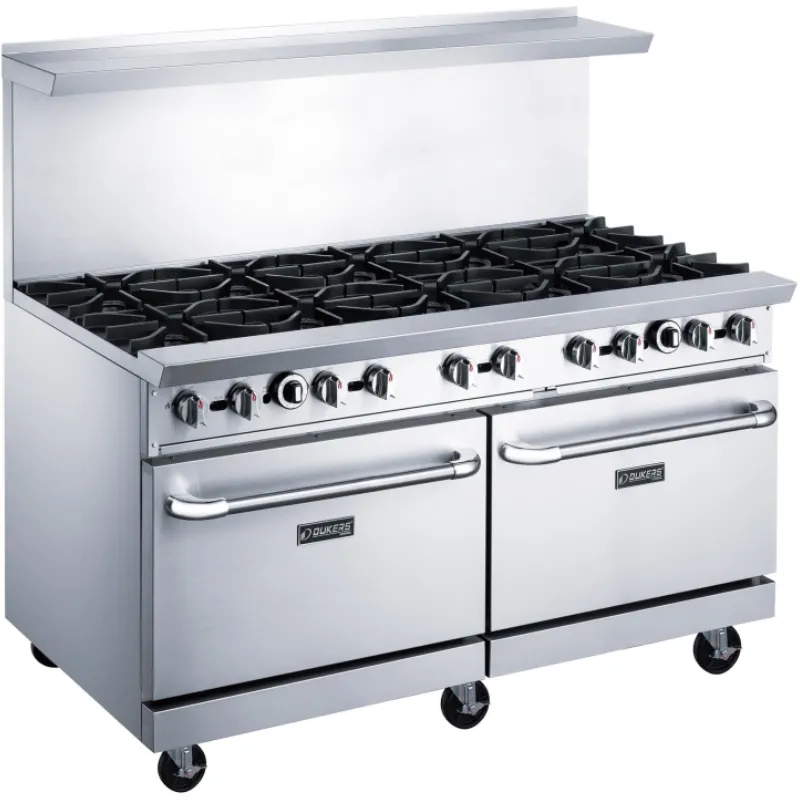 Free Standing Stainless steel Commercial gas range Restaurant 10 burners stove with Double Oven