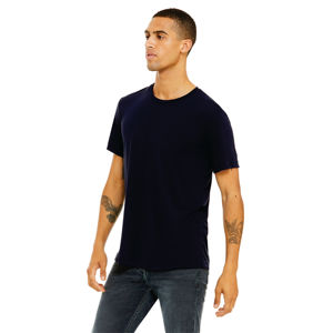 50% Poly 25% Airlume Chải Kỹ Và Vòng Spun Cotton 25% Rayon 40 Duy Nhất 3.8 Oz Rắn Màu Đen Unisex Triblend Ngắn Tay Áo T-Shirt - Product Image 2