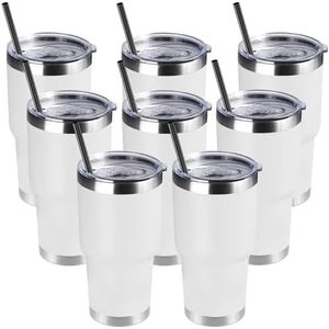 30 Oz. Stainless Steel Tumbler, Double Walled Insulated <b>Travel</b> <b>Cup</b> <b>with</b> Resistant <b>Lid</b>, Keep Cold or Hot - Product Image 1