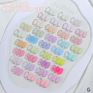 Oxxi fabrika 36 renkler ücretsiz malzemeleri örnek gökkuşağı jel lehçe Nail Art uv LED kapalı islatın UV tırnak jeli