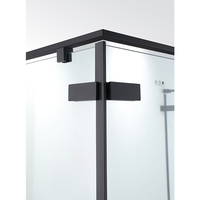Cabine de douche d'angle pivotante de luxe modulaire sur mesure avec porte en verre à charnières