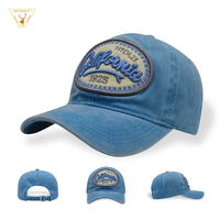 Gewassen effen Oxford baseballcap, ongestructureerd/katoen, retro, verstelbaar, handgebreide fruitprint, unisex, dad hat