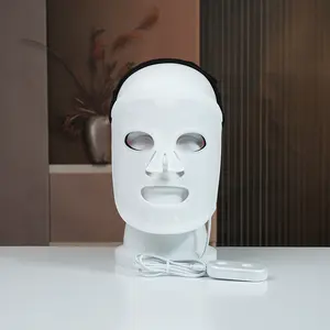 Máscara de beleza para terapia de luz LED de silicone, produto novo lançamento, máscara de beleza em 4 cores, tratamento de luz vermelha infravermelha próxima, para rosto