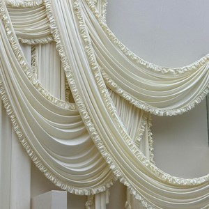 Rideaux à volants de mariage en soie de lait, draperies de fond pour la photographie d'événements, décoration de fond - Product Image 1
