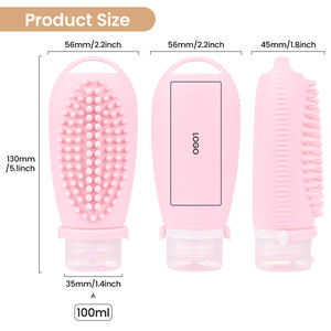 Portable Cosmétique Rechargeable Silicone Squeeze Shampooing Bouteille Kit De Voyage Silicone Emballage Lotion Bouteille Voyage Ensemble pour Toilette - Product Image 4