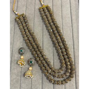 Women's Golden Ball <b>Bead</b> Necklace and Earring <b>Set</b> Classic Wedding Party Fashion Jewelry Brass Gold Plated Trendy - Product Image 2