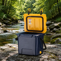 Bacs de rangement robustes de 13 L pour la maison, en plastique isolé, avec poignée métallique portable, glacière de jardin pour pique-nique, bateau, barbecue