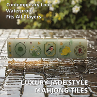 Jeu de Mahjong de Luxe en Acrylique Style Jade, 160 Pièces, Jeu de Société Traditionnel pour Table