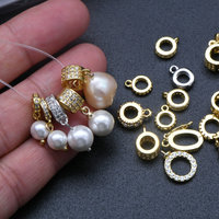 Perles entretoises en laiton plaqué or, personnalisables en usine, à prix abordable, inaltérables, avec sertissage CZ et passant large pour pendentif