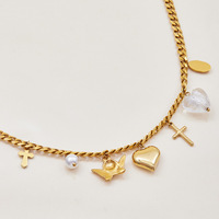 Bijoux océaniques Collier en coquille de conque plaqué or PVD 18 carats étanche Chaînes de plage d'été à deux couches avec acier inoxydable et perle