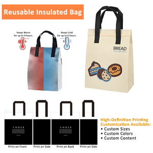 Sac isotherme personnalisé avec logo, en tissu non tissé, doublure en aluminium argenté - Product Image 4
