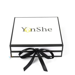 Crown Win Black Silky Cloth Inside Gift Box Set for Present with Magnetic Lid Shipping Black Rigid Cosmetic Paper Ribbon Box - Product Image 6