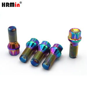 Boulons de roue automobile en titane Gr.5 Ti-6Al-4V à cône de 60 degrés M14x1.5x28mm avec boulons <span class=keywords><strong>antivol</strong></span> et clé en titane - Product Image 3