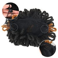 Faux Dread Locs Afro sbuffa Clip sintetica in pezzo per capelli Chignon disordinato coulisse coda di cavallo per capelli