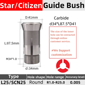 Star SCN25 157E TF30/63 3733E 40.006 451.001 T34/B227 CD25 Headstock Collet Swiss Type Chuck High Precision Carbide <strong>Guide</strong> <strong>Bush</strong> - Product Image 3