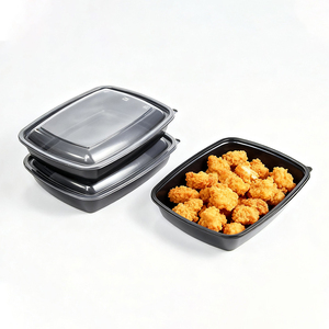 factory price 1100ml Rectangle Clear Disposable Eco-Friendly Leak Proof Plastic Lunch Box Food Containers - Product Image 1