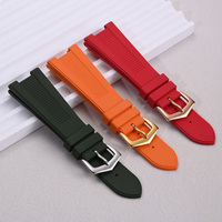 Bracelet de montre en caoutchouc FKM 25mm compatible avec les bracelets en caoutchouc multicolores Patek Philipp Nautilus avec boucle Tang