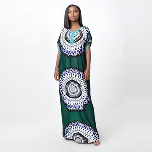 chinese dress ladies Janie Sexy Loose One-Shoulder Print Flared Sleeve Dress: GreenPink – Heart  2 Home Gifts