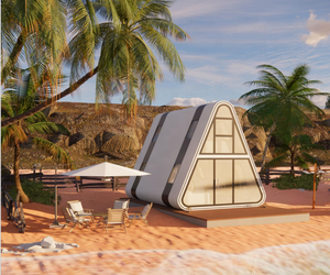 Contenitore di vita modulare moderna e modulare per camera di Capsule triangolari spazio prefabbricato <span class=keywords><strong>casa</strong></span> in alluminio impermeabile <span class=keywords><strong>architettura</strong></span> contemporanea - Product Image 4