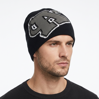 Bonnet unisexe de qualité, tendance, personnalisé, en tricot jacquard réversible, chaud pour l'hiver, 100% acrylique, avec pois et nœuds, style plage