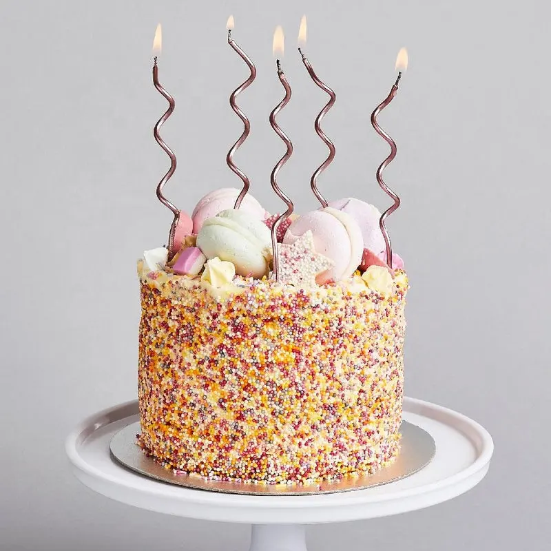 Metal Macarons colorido 6 uds espiral trenzado cono vela pastel Decoración Accesorios fiesta suministros para hornear