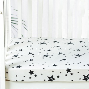 Sábana de cuna ajustada para bebé con estampado de algodón 100%, Sábana de cuna para bebé, juego de algodón orgánico - Product Image 1