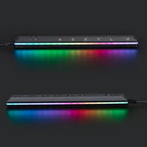 6 salidas, 2 puertos USB, cable de extensión, carga rápida, PD, enchufe múltiple, tira de alimentación para juegos, Protector contra sobretensiones con luz nocturna RGB