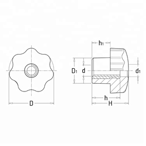 HL.12100 Kunststoff-Stern klemm knopf als Kunststoff knöpfe mit Maschinen gewinde - Product Image 4