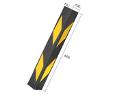 Protection d'angle en caoutchouc avec 4 blocs réfléchissants jaunes en forme de flèche, protection de bord mural en L pour la sécurité des garages et des entrepôts