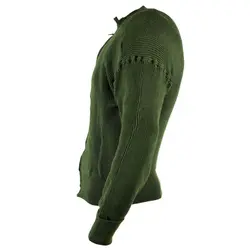 DFU109 Customized Olive Green <b>Men</b> <b>Cardigan</b> with Zip on Chest Open 50% Cotton 50% Acrylic - Product Image 3