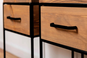 Bedroom Luxury Wooden and Metal Modern Customized Nightstands Small Bedside <b>Table</b> Portable <b>Wall</b> <b>Mounted</b> Night Stand With Drawer - Product Image 3