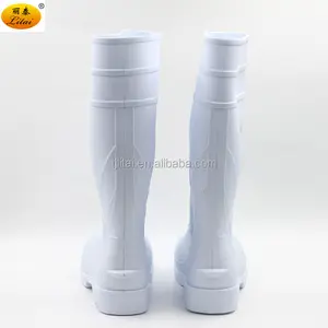 Long White Clear Hot Selling Unisex Cheap PVC Safety Boots Gum Boots Rain With Steel Toe For Food Industry