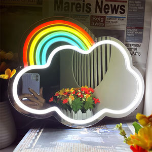 43*32 ס "מ קשת ענן מראה ניאון סמל קיר צבעוני חמוד סימן לקישוט החדר מופעל על ידי usb - Product Image 3