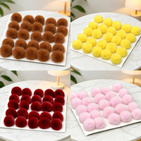 Pompon en fourrure artificielle coloré de 6 cm, fait main, pour accessoires de cheveux, accessoires vestimentaires, décoration de vitrine