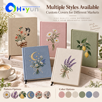 Carnet à couverture rigide personnalisé Hongyun avec logo brodé et gaufré, 160 pages en papier d'art, couleur personnalisée pour cadeau d'affaires OEM
