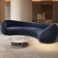 Sofá Seccional Minimalista de Tela Blanca en Forma de Media Luna, Sofá Circular Moderno para Vestíbulo de Hotel, Sofá Circular de Cachemira con Forma Especial