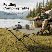 Table de camping pliable en alliage d'aluminium, table de pêche, de pique-nique, de barbecue, de plage, ultralégère, portable, pliable, 60x39x39cm, pour l'extérieur