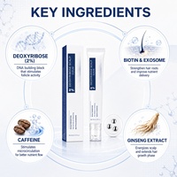 Sérum capillaire transfrontalier à l'acide désoxyribonucléique avec biotine et exosomes 20ML pour la densité et le volume des cheveux, emballage neutre