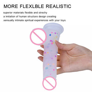 고탄성 컬러풀 리얼 스킨 실리콘 페니스 강력한 흡착 컵 대형 레인보우 딜도 여성용 섹스 토이 - Product Image 4