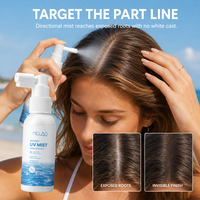 Spray solaire minéral SPF 50 à l'oxyde de zinc, protection UV naturelle résistante à l'eau pour le cuir chevelu, format voyage, brume solaire portable