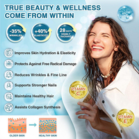 Produits de beauté en gros : Poudre de collagène marin hydrolysé avec acide hyaluronique, probiotiques et vitamines C et E